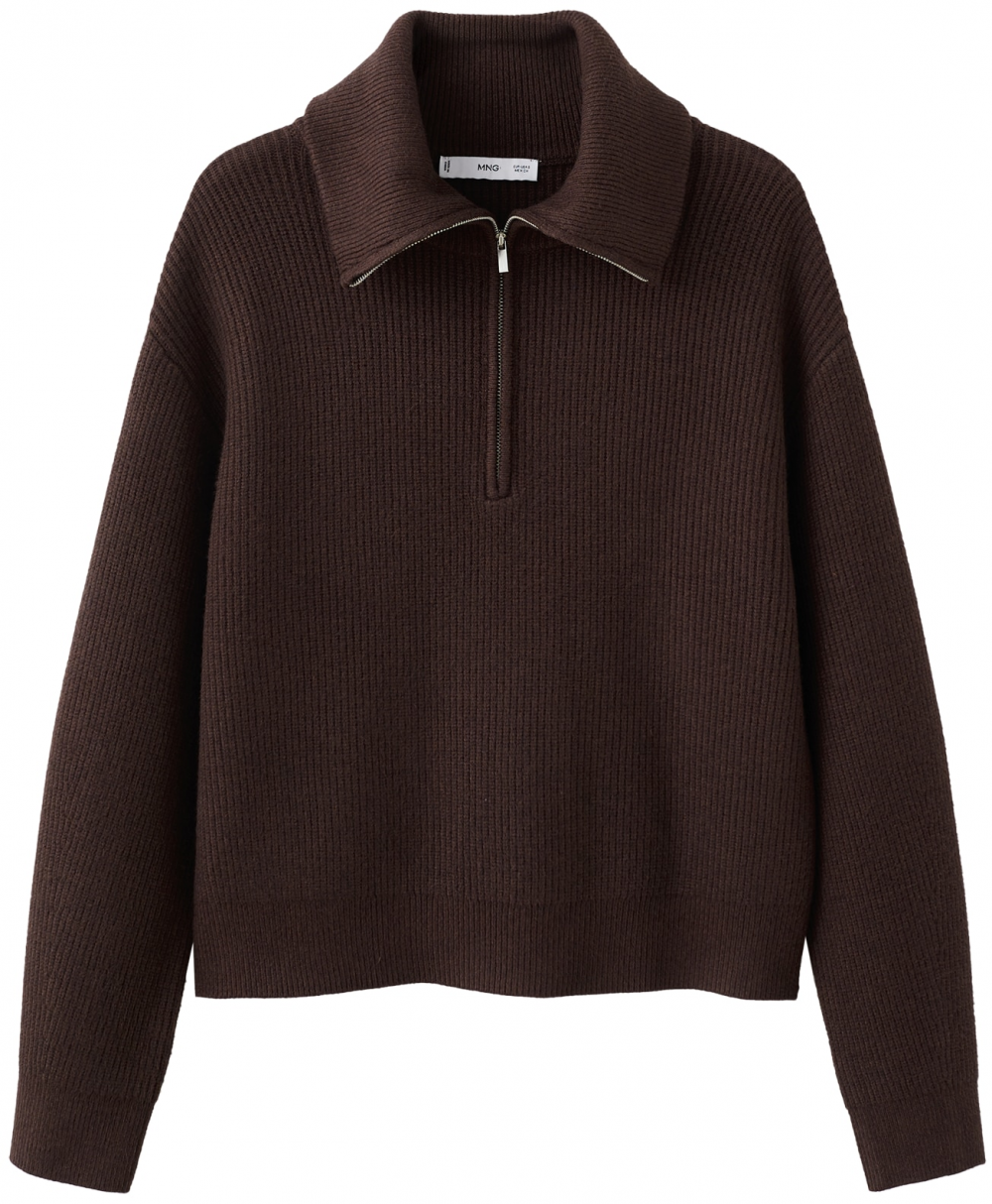 MANGO Sveter 'RIZON'  gaštanová
