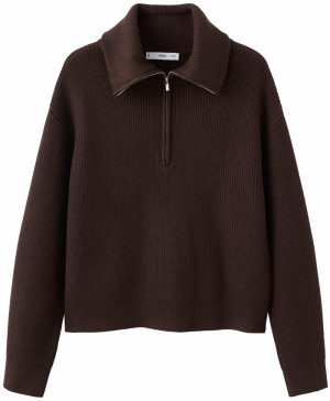 MANGO Sveter 'RIZON'  gaštanová