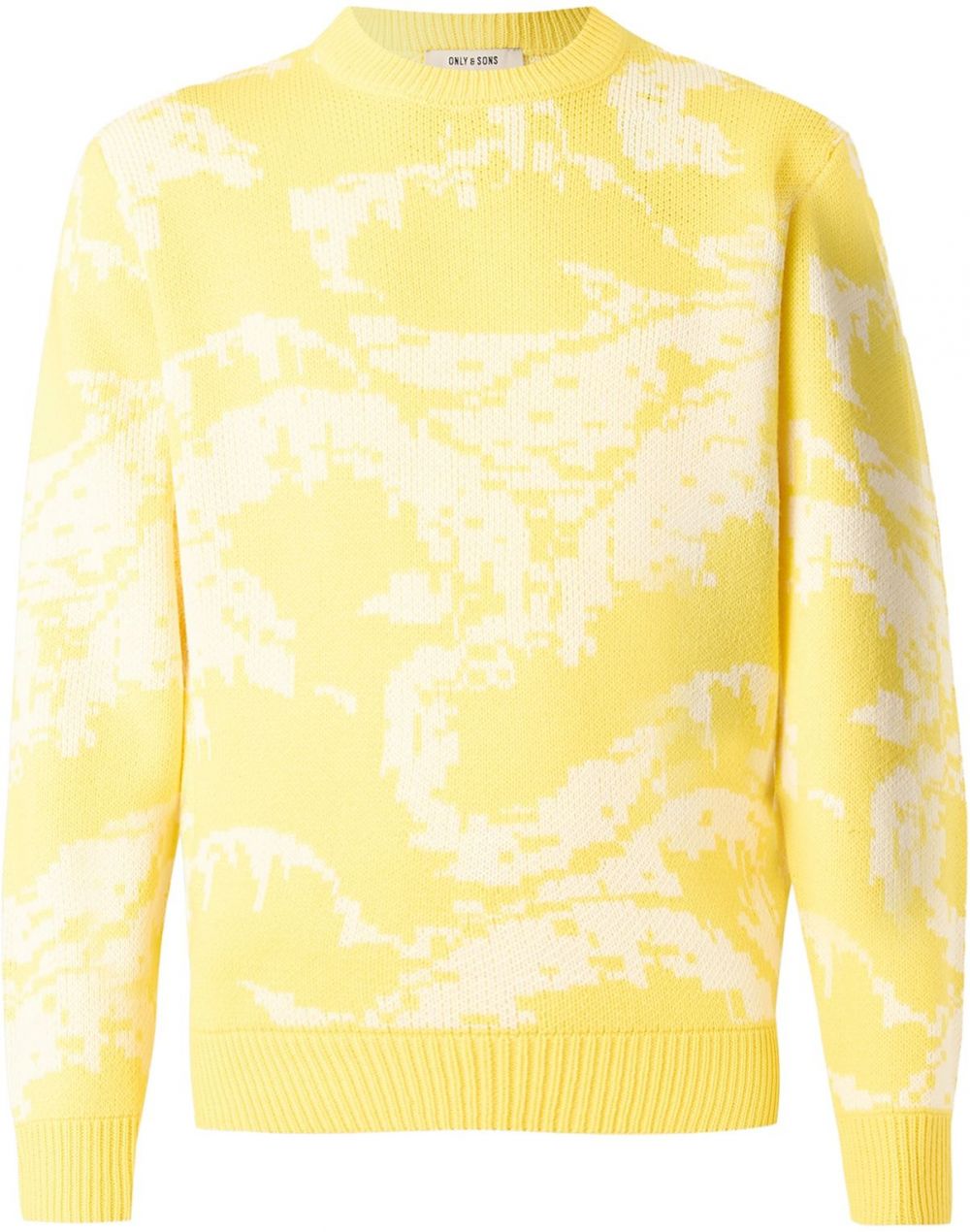 Only & Sons Sveter 'ONSCLARK'  žltá / biela