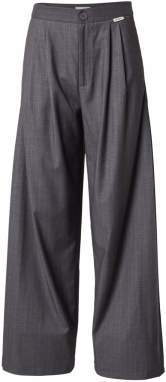 OH APRIL Plisované nohavice 'Leana'  sivá / biela