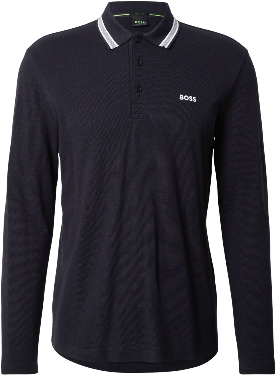 BOSS Tričko 'Plisy'  námornícka modrá / biela