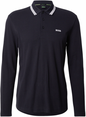 BOSS Tričko 'Plisy'  námornícka modrá / biela