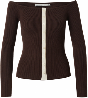 Abercrombie & Fitch Kardigán  hnedá / prírodná biela