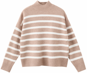 MANGO Sveter 'MINERVA'  svetlohnedá / biela