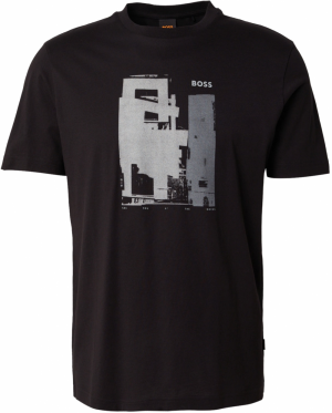 BOSS Tričko 'Te_Imprint'  sivá / tmavosivá / čierna
