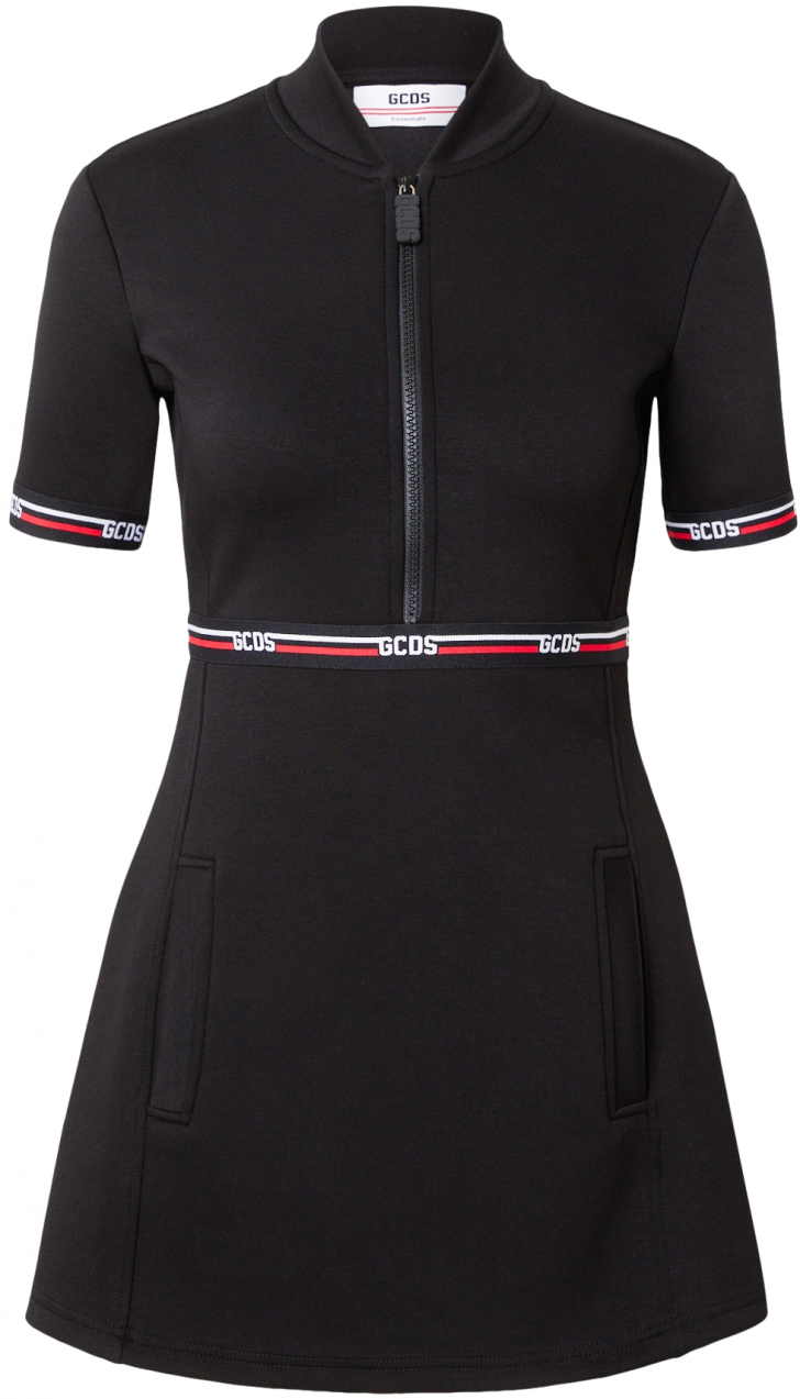 GCDS Šaty  krvavo červená / čierna / biela