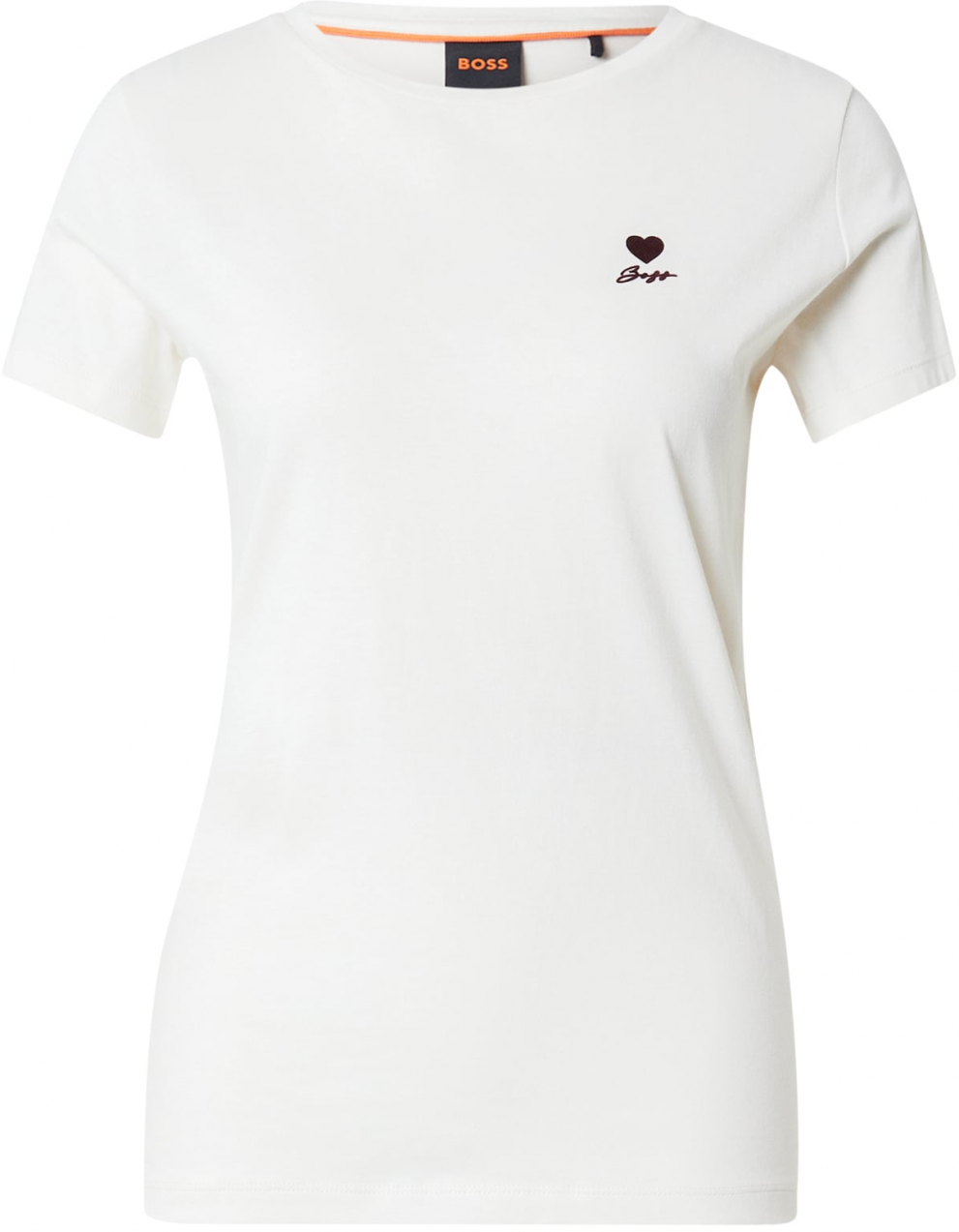 BOSS Tričko 'C_Elove_1'  čokoládová / biela