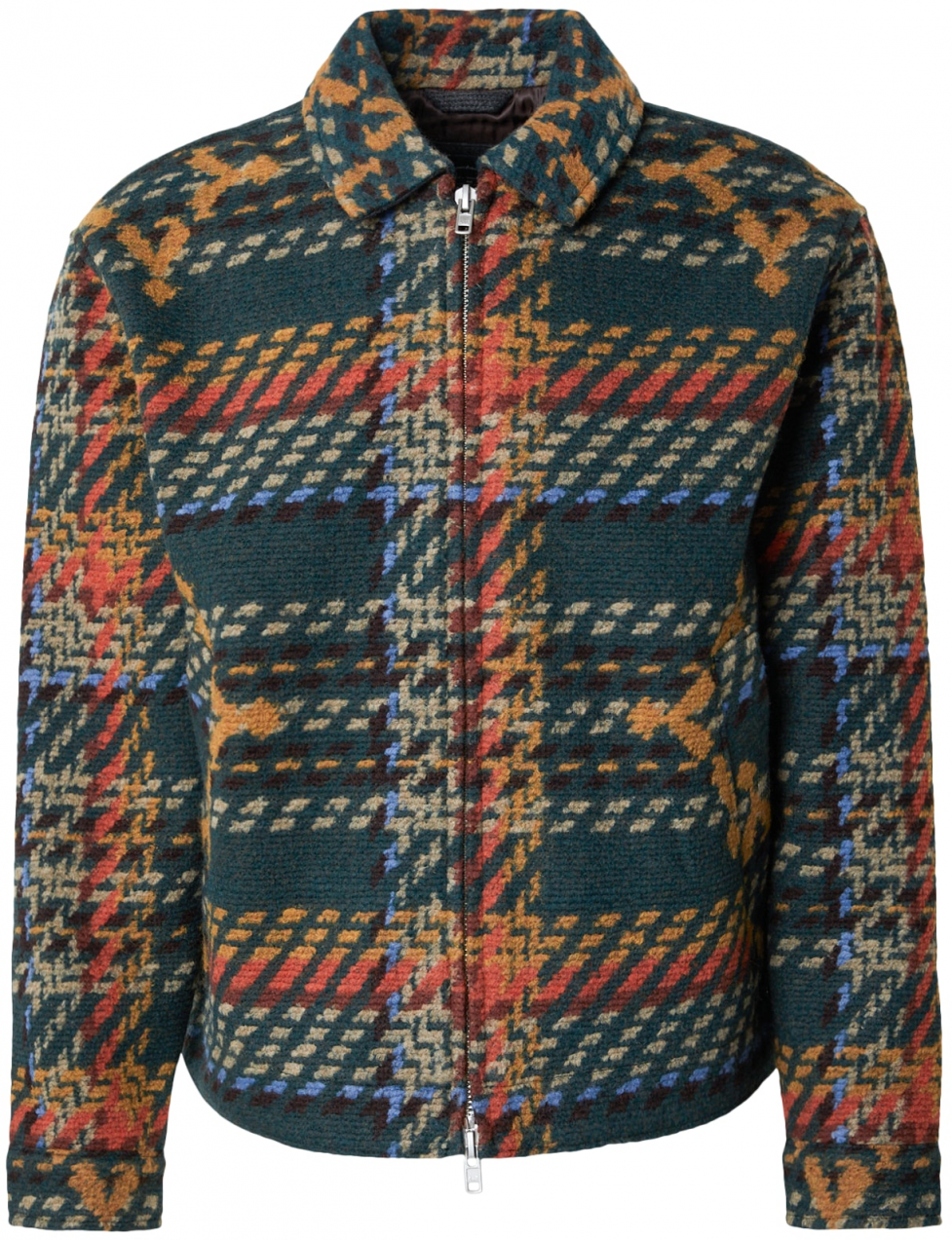 Abercrombie & Fitch Prechodná bunda  béžová / smaragdová / oranžová / mandarínková