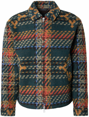 Abercrombie & Fitch Prechodná bunda  béžová / smaragdová / oranžová / mandarínková