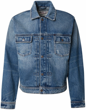 Abercrombie & Fitch Prechodná bunda  modrá denim