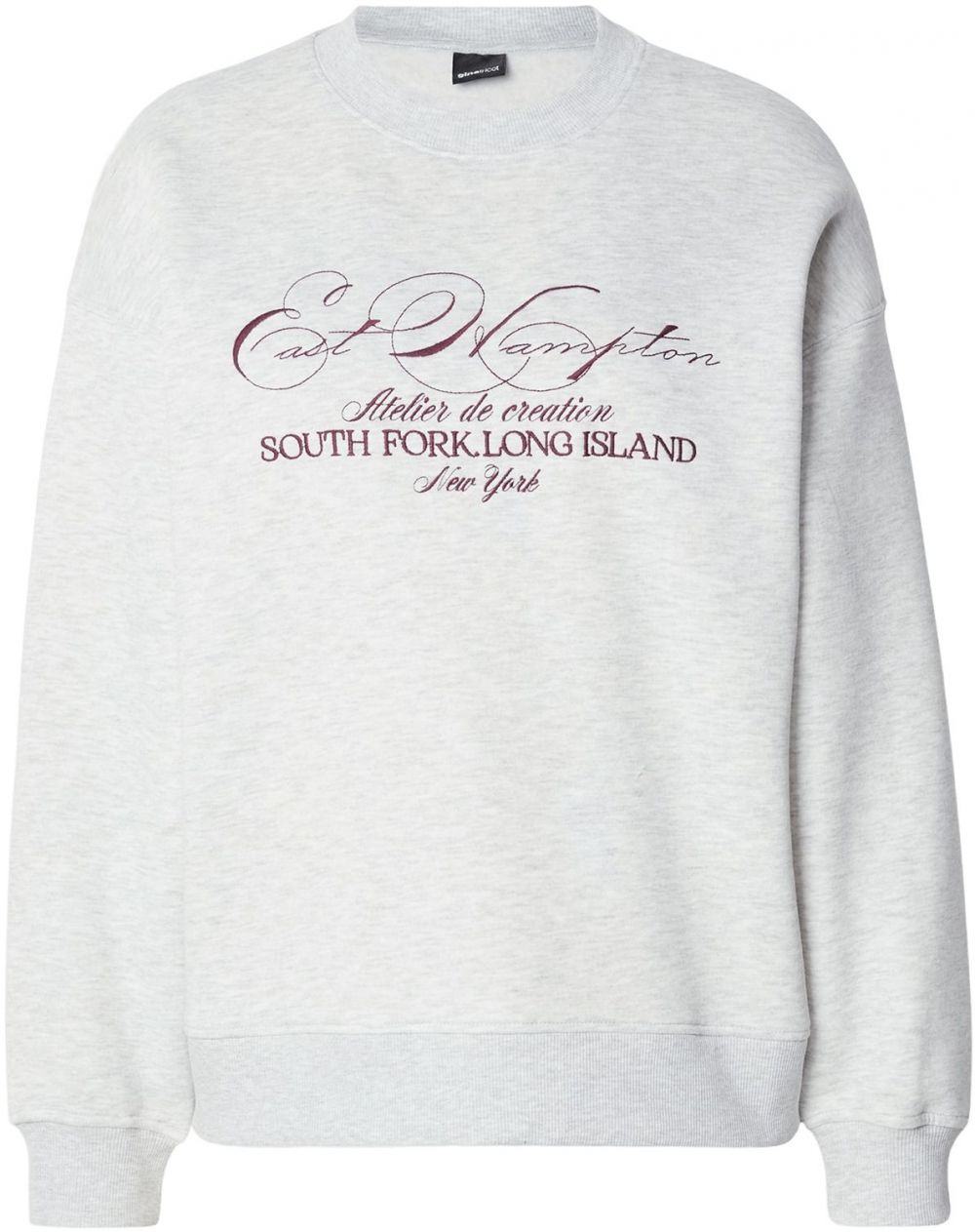 Gina Tricot Mikina  svetlosivá / rubínová