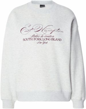 Gina Tricot Mikina  svetlosivá / rubínová