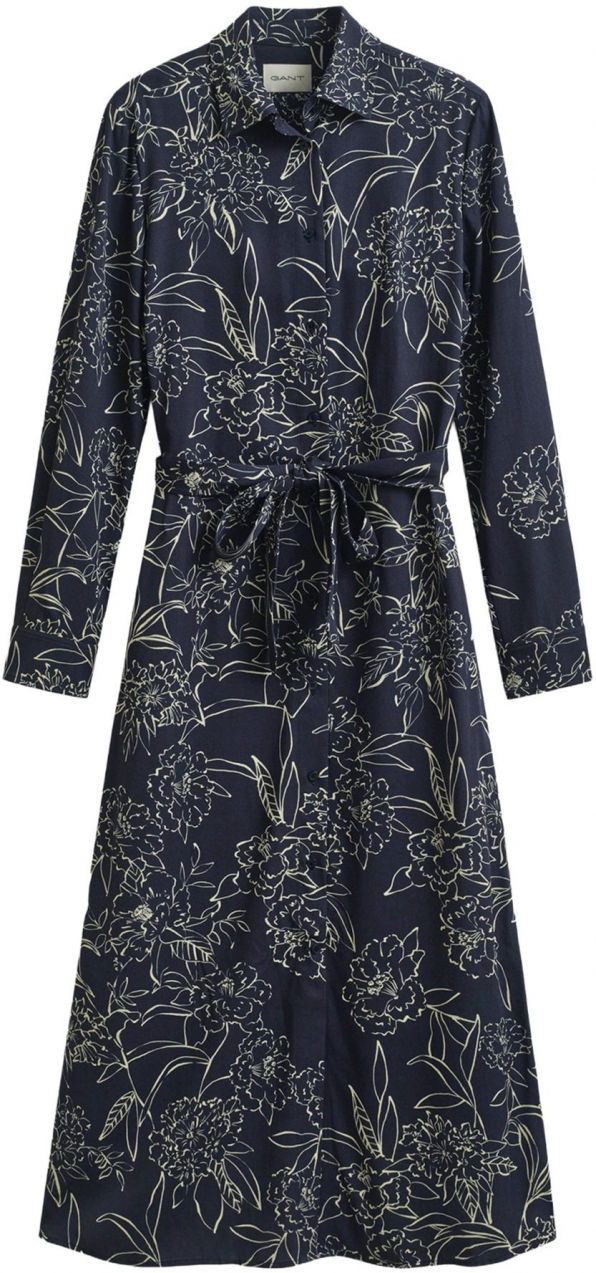 GANT Košeľové šaty  slonová kosť / námornícka modrá