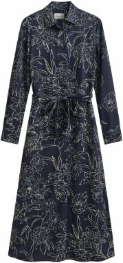 GANT Košeľové šaty  slonová kosť / námornícka modrá