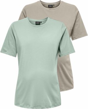 Only Maternity Tričko 'OLMONLY'  olivová / mätová