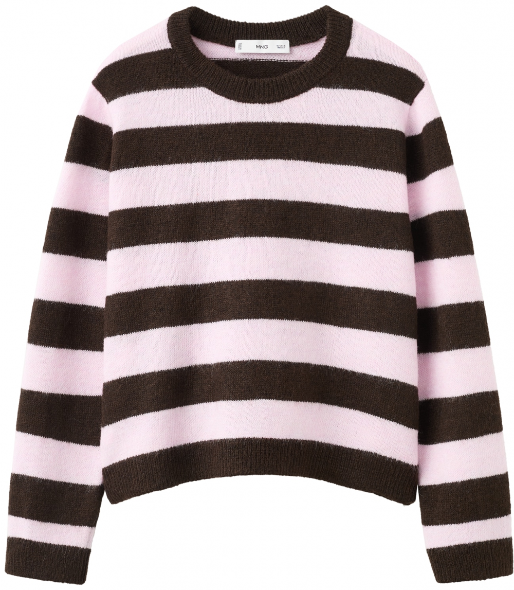 MANGO Sveter 'ARBOL'  čokoládová / ružová