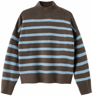 MANGO Sveter 'MINERVA'  svetlomodrá / hnedá