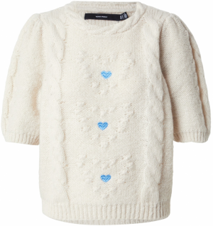 VERO MODA Sveter  krémová / azúrová