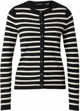 VERO MODA Kardigán 'VMHAPPY'  čierna / biela