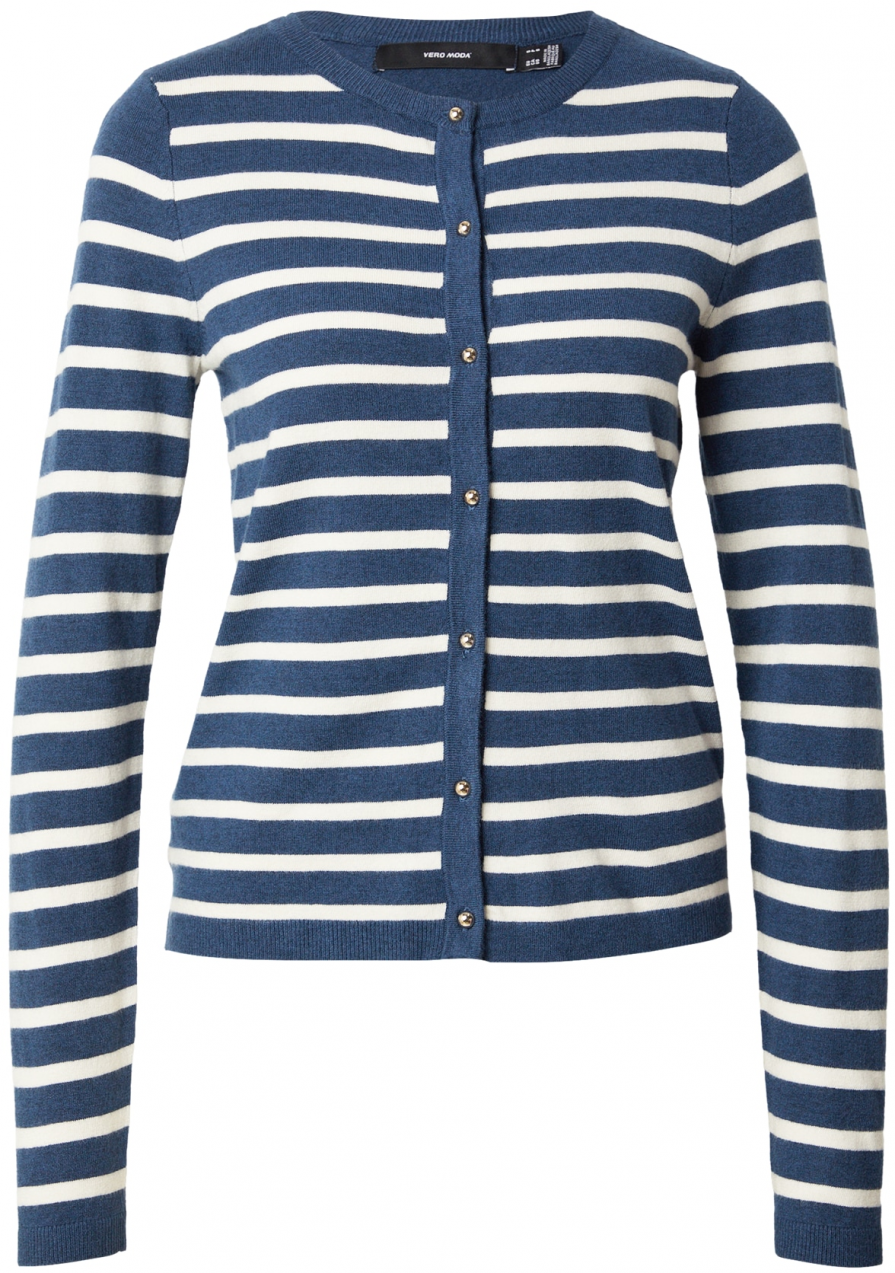 VERO MODA Kardigán 'VMHAPPY'  námornícka modrá / biela