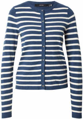 VERO MODA Kardigán 'VMHAPPY'  námornícka modrá / biela