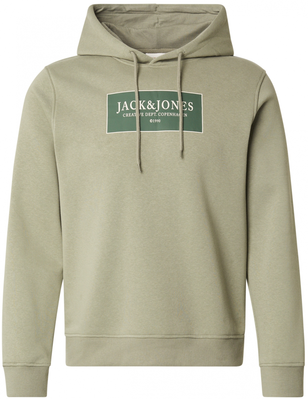 JACK & JONES Mikina 'JORGREENE'  kaki / jedľová / biela