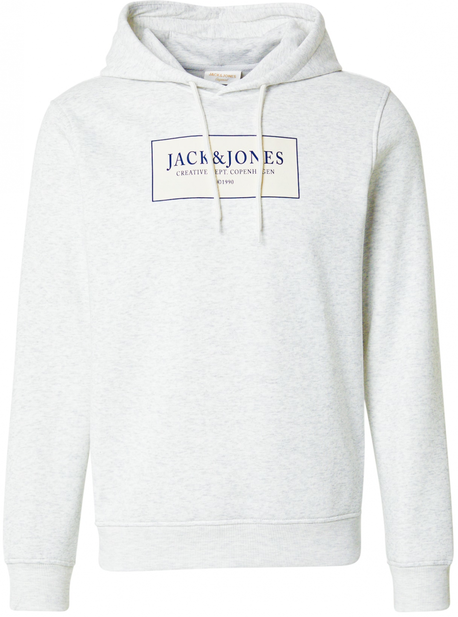 JACK & JONES Mikina 'JORGREENE'  námornícka modrá / biela / biela melírovaná