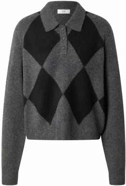 JDY Sveter 'JDYMARA'  sivá melírovaná / čierna