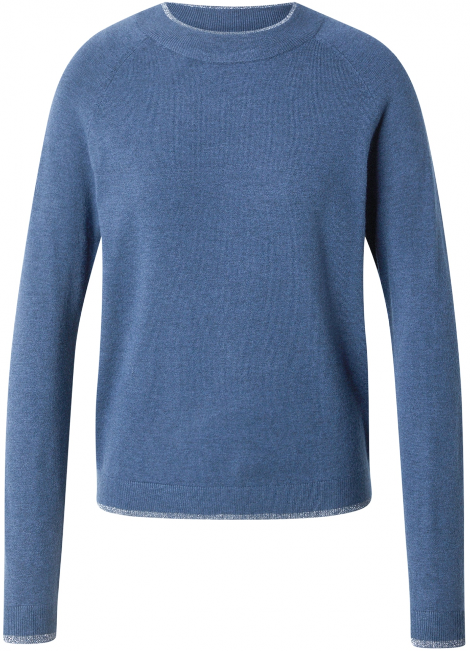 VERO MODA Sveter 'VMHAPPINESS'  modrá melírovaná / strieborná
