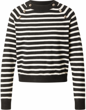 VERO MODA Sveter 'VMHAPPY'  čierna / biela