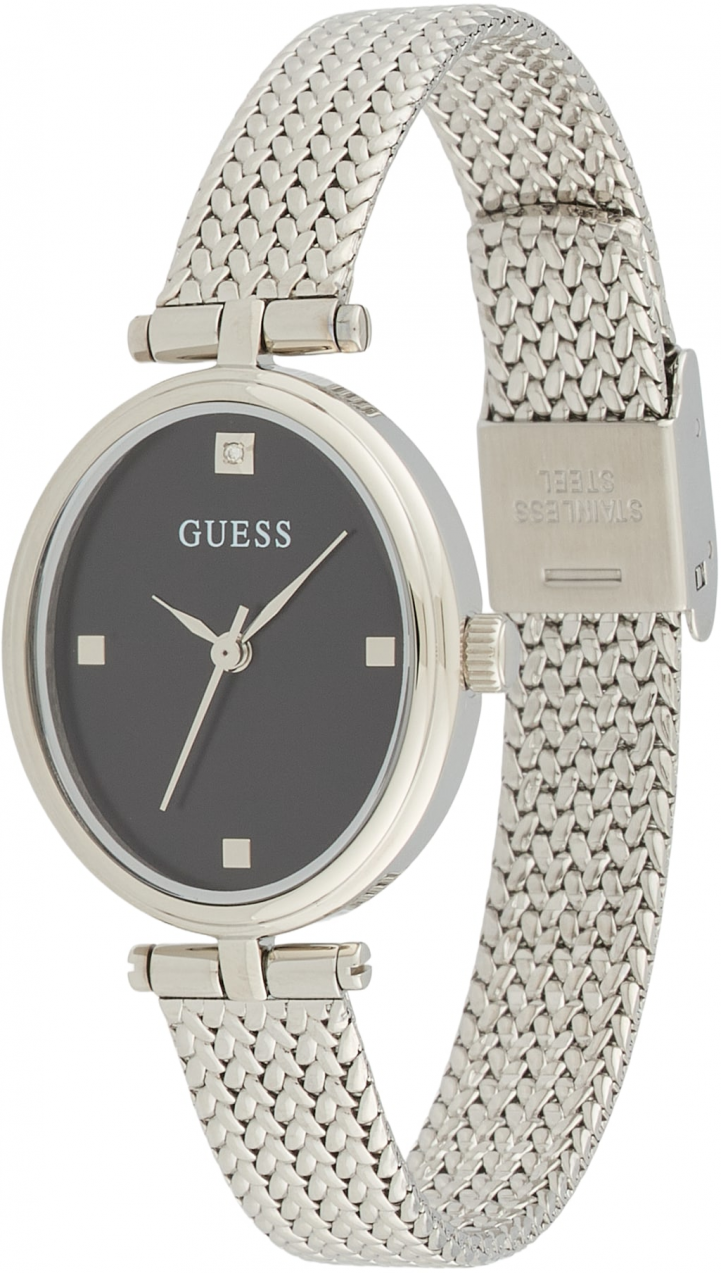 GUESS Analógové hodinky  čierna / strieborná