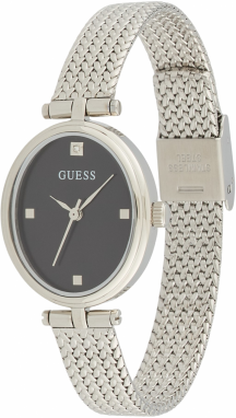 GUESS Analógové hodinky  čierna / strieborná