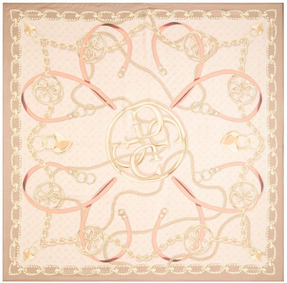 GUESS Šatka  béžová / zlatá / tmavošedá / marhuľová