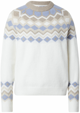 Eight2Nine Sveter  modrosivá / svetlohnedá / sivobéžová / biela