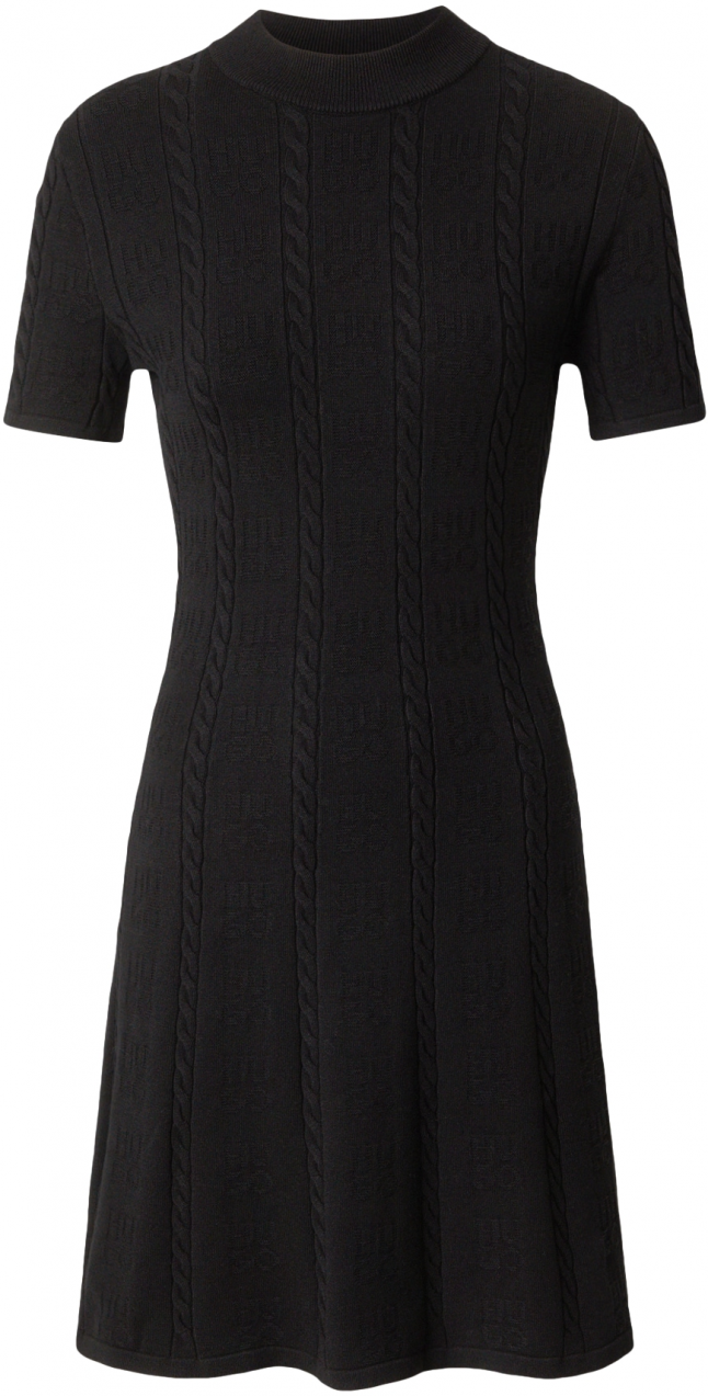 HUGO Pletené šaty 'Sinanty'  čierna