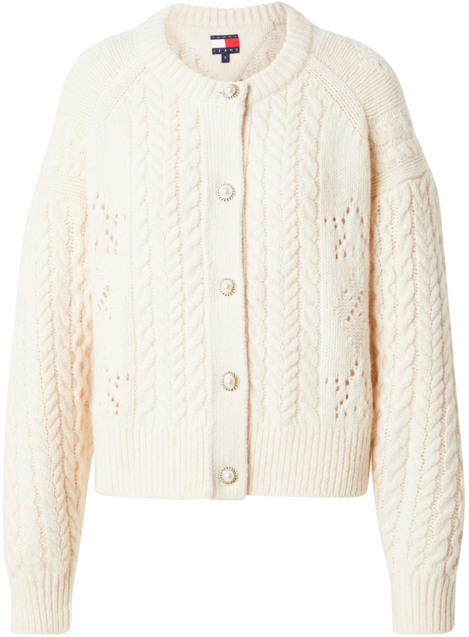 Tommy Jeans Kardigán  krémová