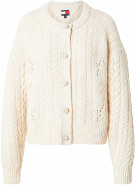 Tommy Jeans Kardigán  krémová