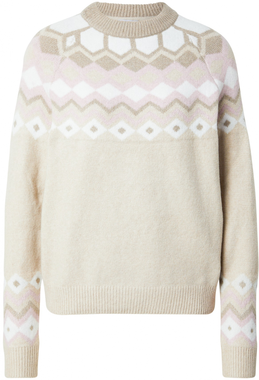 Eight2Nine Sveter  svetlobéžová / tmavobéžová / orgovánová / biela