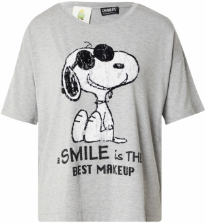 PRINCESS GOES HOLLYWOOD Tričko 'Snoopy smile'  sivá / čierna / biela