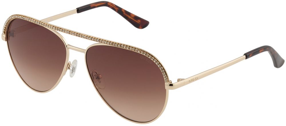 GUESS Slnečné okuliare  koňaková / zlatá / čierna