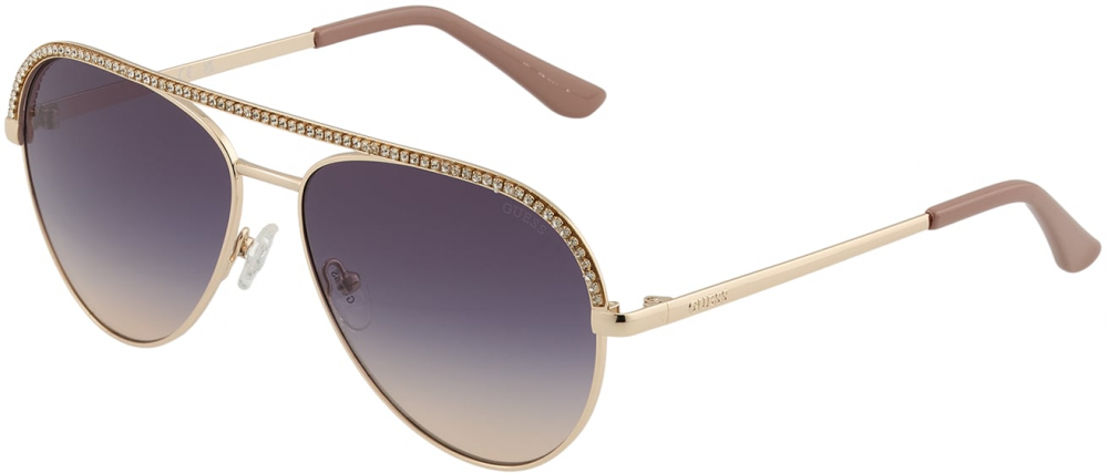 GUESS Slnečné okuliare  tmavobéžová / zlatá