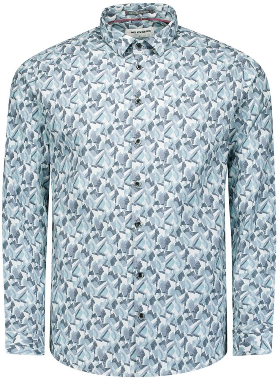 No Excess Košeľa  tmavosivá / mätová / biela