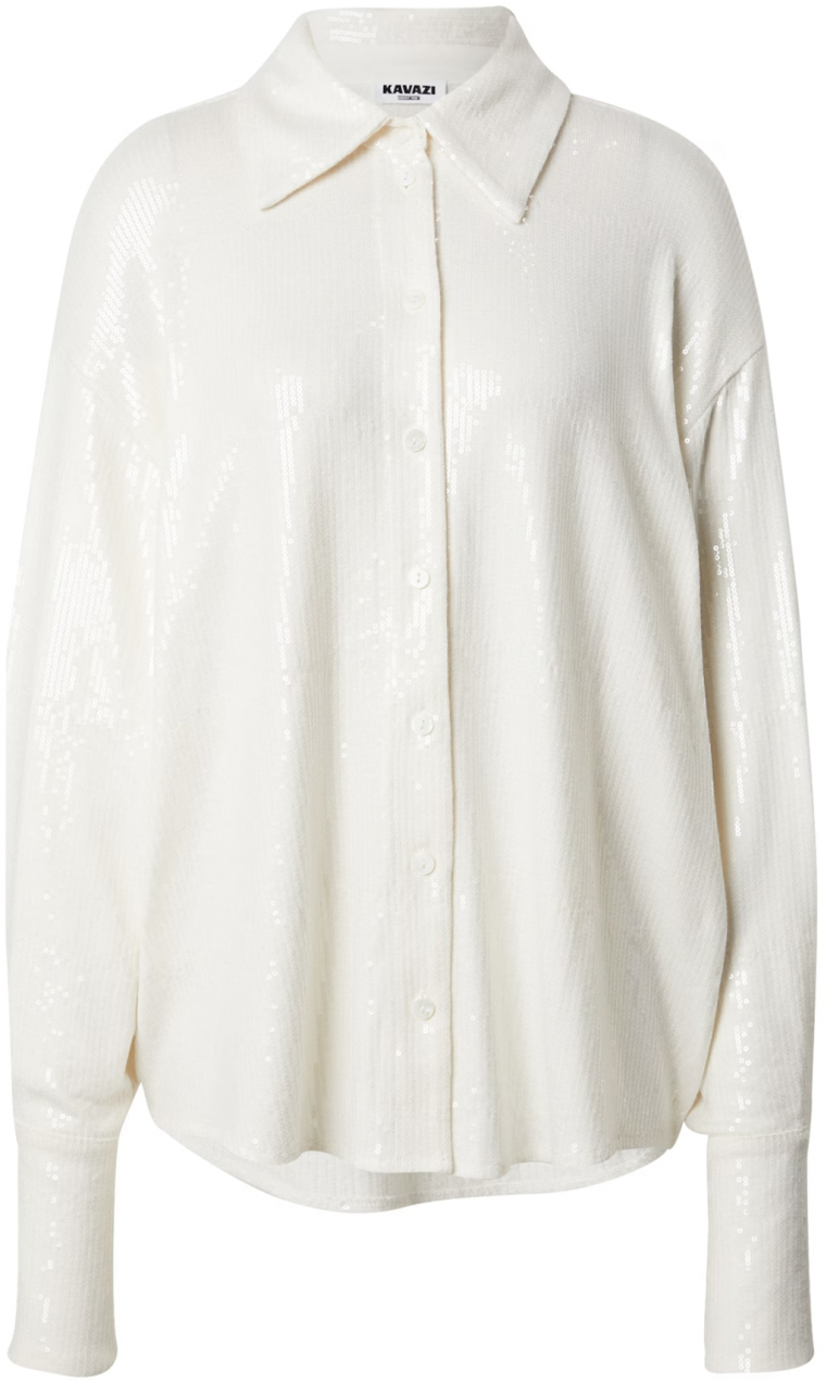 KAVAZI Tričko 'SEQUINS'  šedobiela