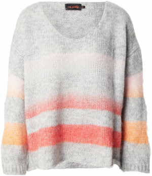 miss goodlife Sveter  svetlosivá / oranžová / červená