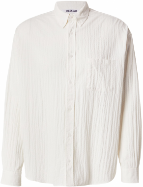 WEEKDAY Košeľa  šedobiela
