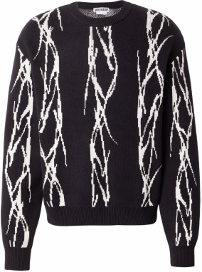 WEEKDAY Sveter 'Emilio'  čierna / biela