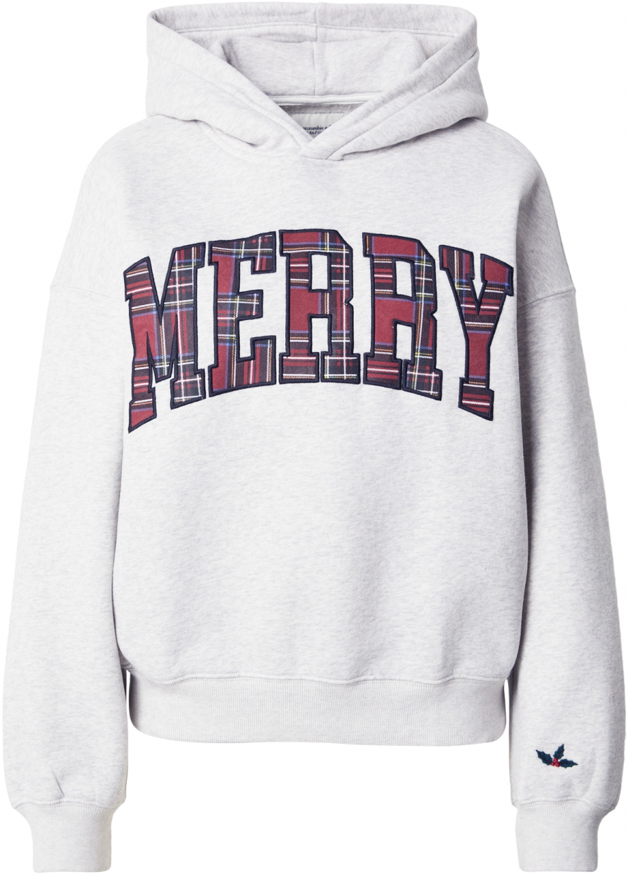 Abercrombie & Fitch Mikina  tmavomodrá / svetlosivá / burgundská / biela