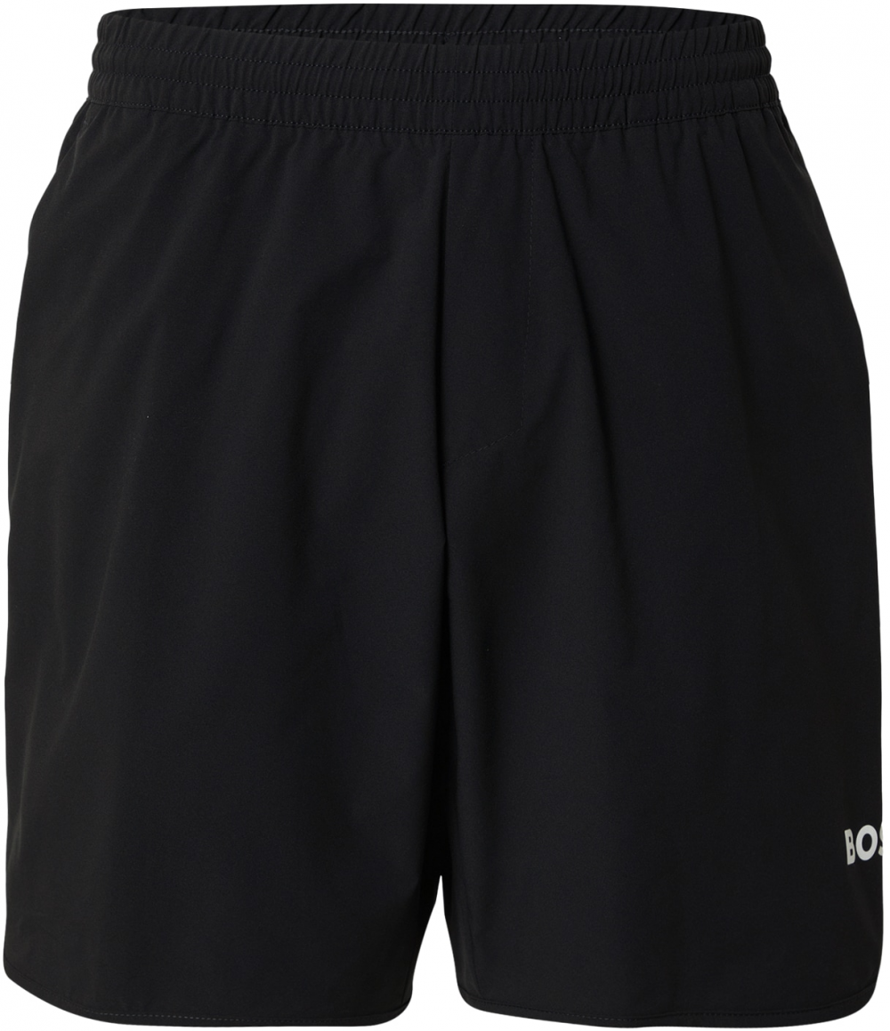 BOSS Športové nohavice  čierna / biela