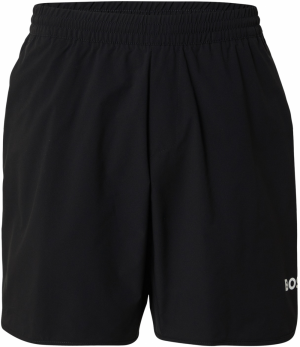 BOSS Športové nohavice  čierna / biela