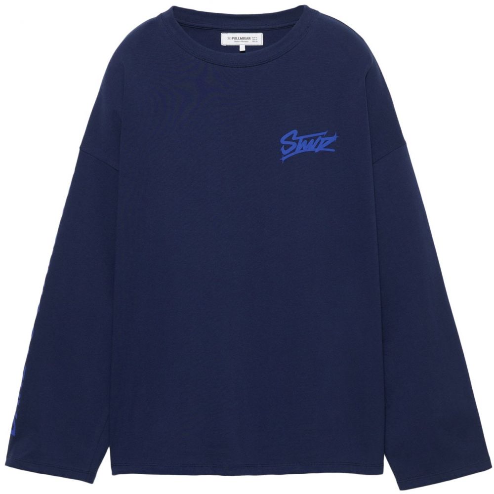 Pull&Bear Tričko 'STWD'  námornícka modrá / indigo